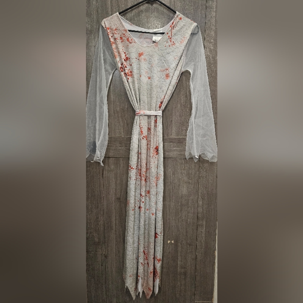 Ghost Bride Costume Complete With Veil And Earrings